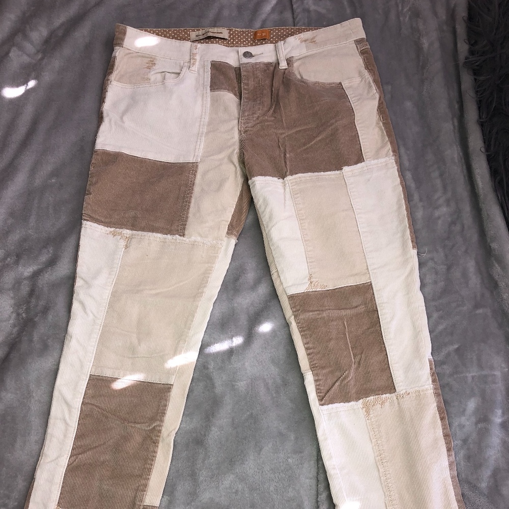Anthropologie - Corduroy Patchwork Pants